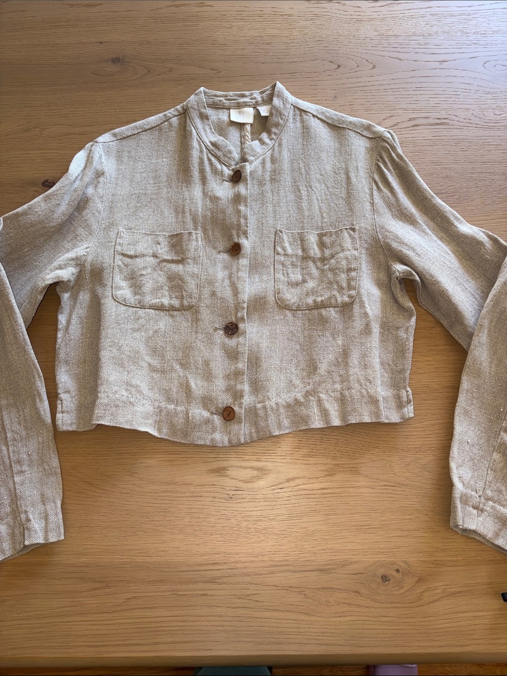Vintage Gap 100% Linen Mandarin Collar Jacket - Picture 2 of 9